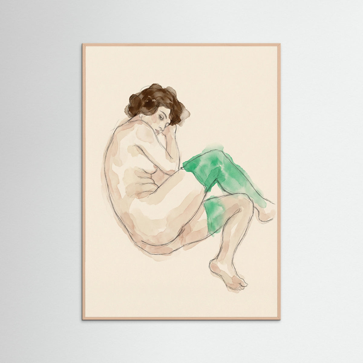 Rose Wood Bending Nude Study