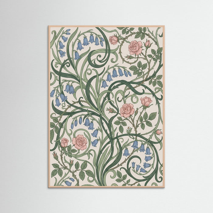 Rose Wood Berry Vine Pattern