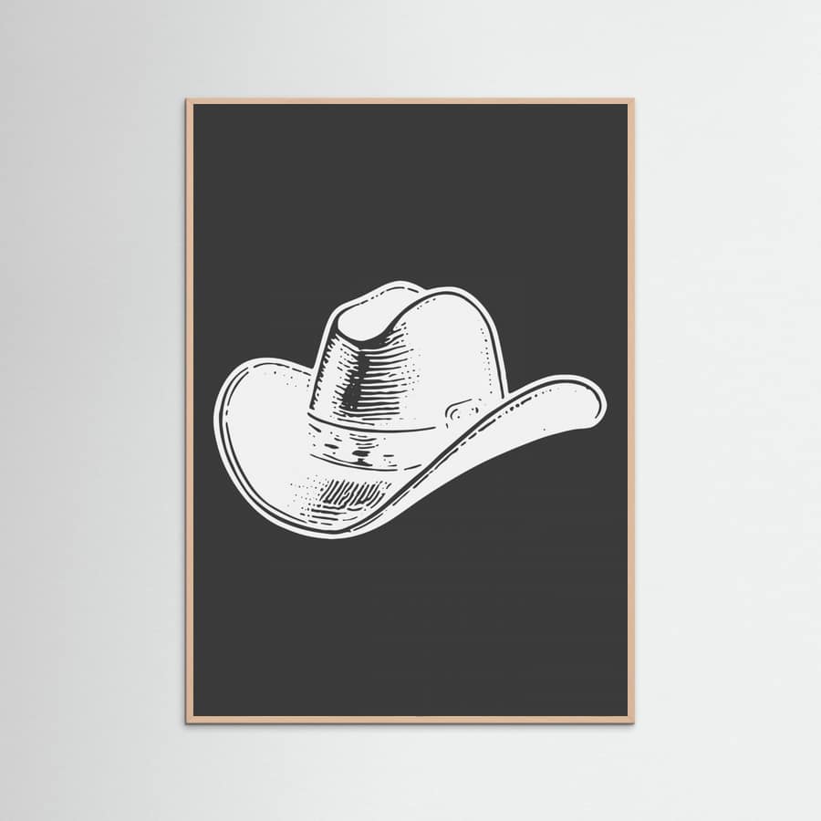 Black Cowboy Hat Poster – plakat og kunsttryk
