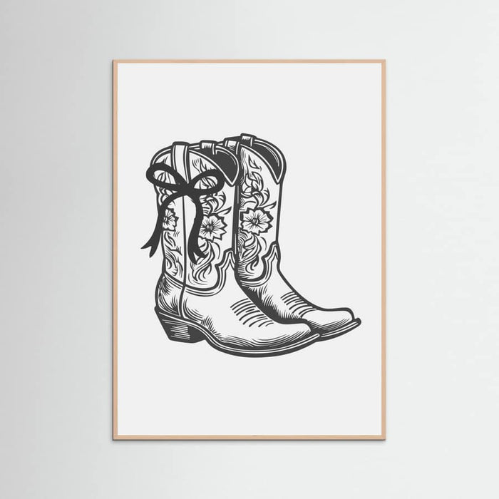 Black Cowgirl Boots with Bow Poster – Poster und Kunstdruck
