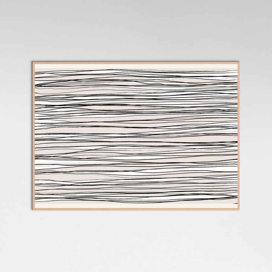 Black on Beige Lines Poster – poster and art print