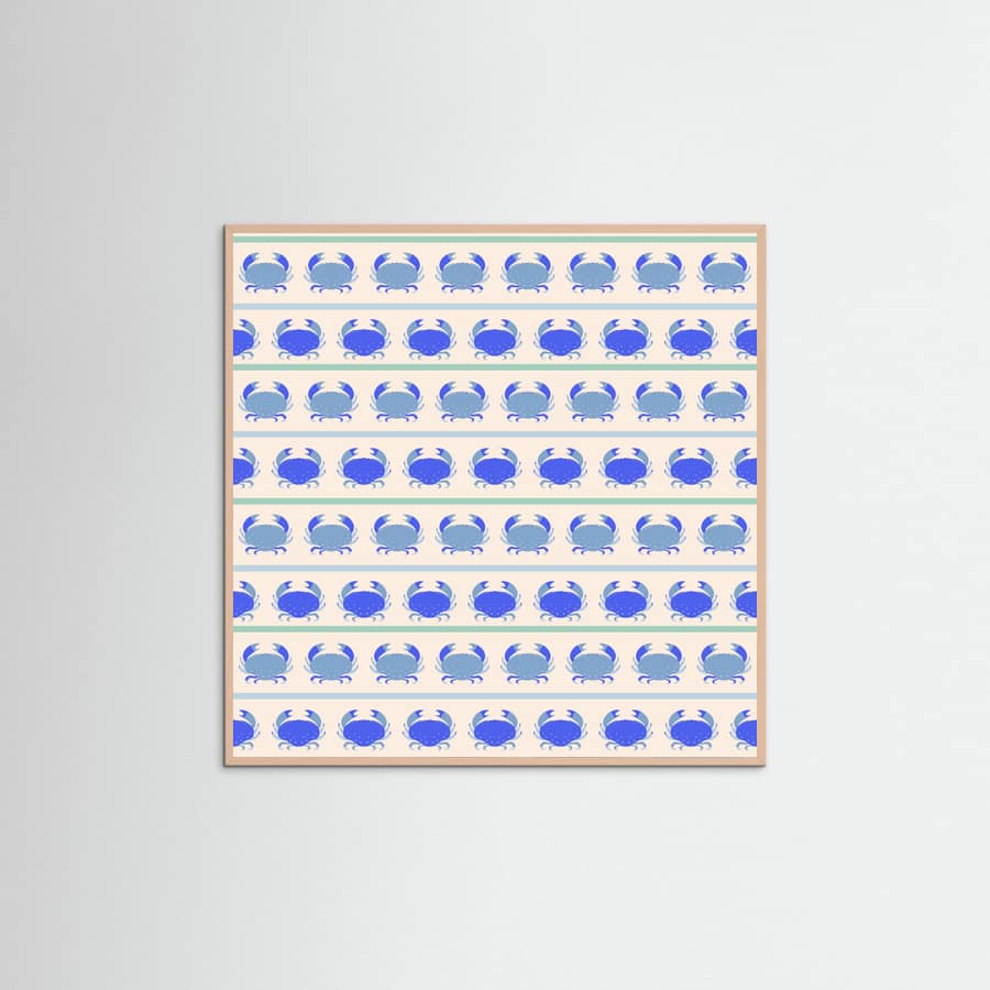 Poster Blue Crabs Nautical Pattern – poster e stampa artistica