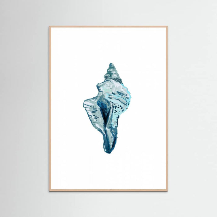 Blue Seashell On White Background No4 Poster – poster och konsttryck
