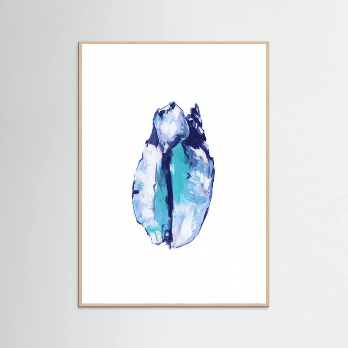 Blue Seashell On White Background No5 Poster – Poster und Kunstdruck
