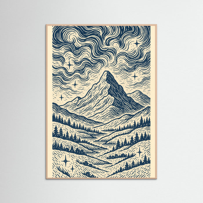 Rose Wood Blue Swirl Pattern