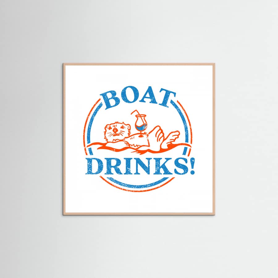 Boat Drinks Cocktail Drinking Otter Poster – Poster und Kunstdruck