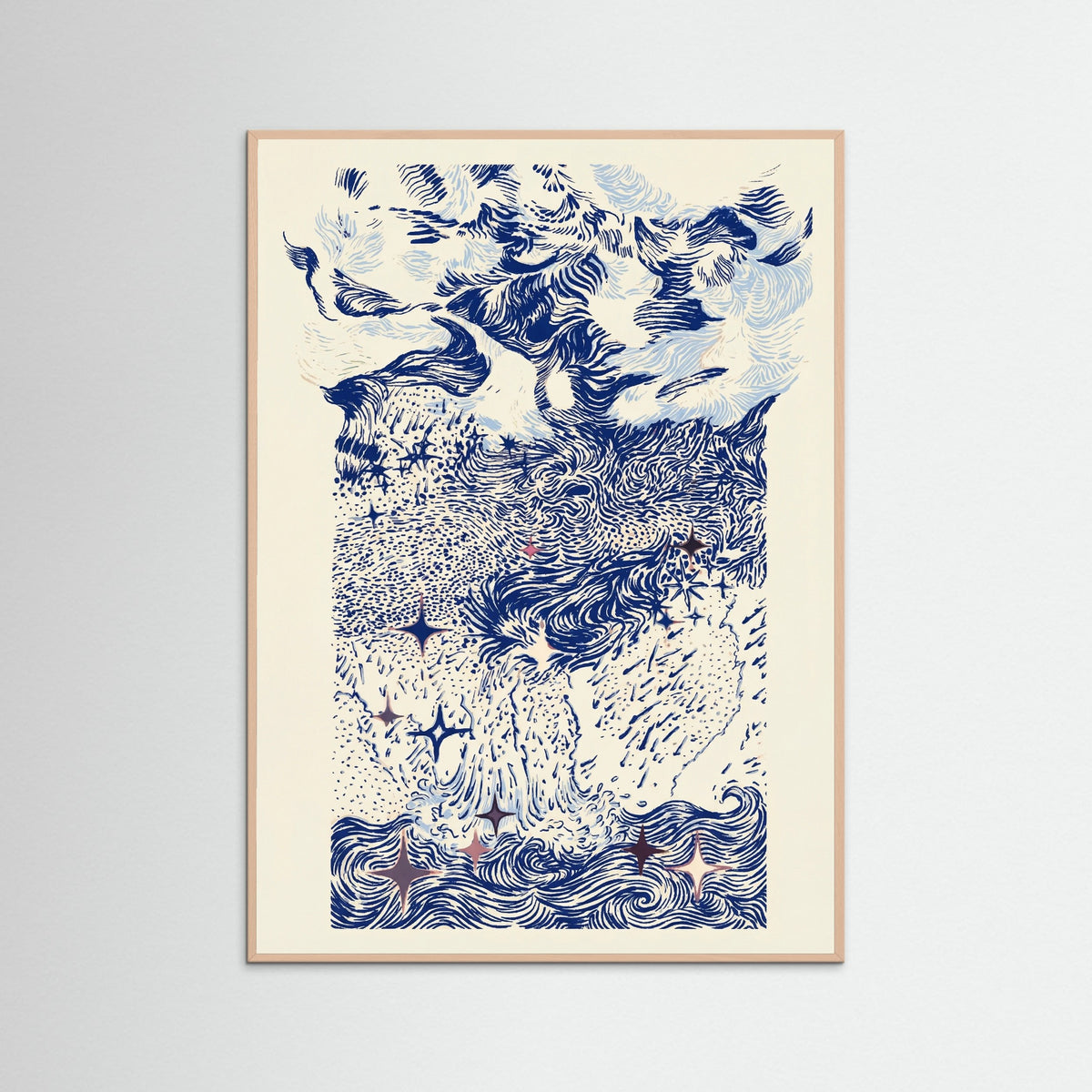 Rose Wood Celestial Swirls