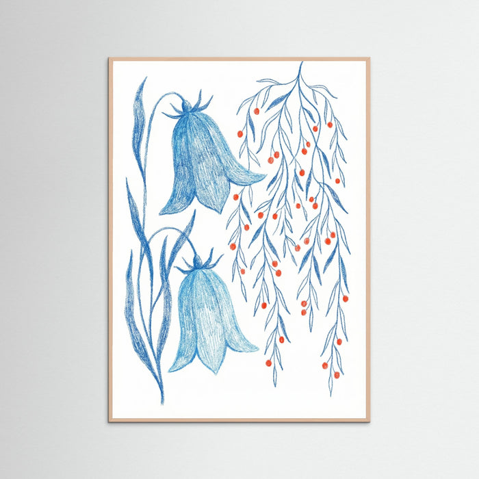 Rose Wood Cerulean Vines