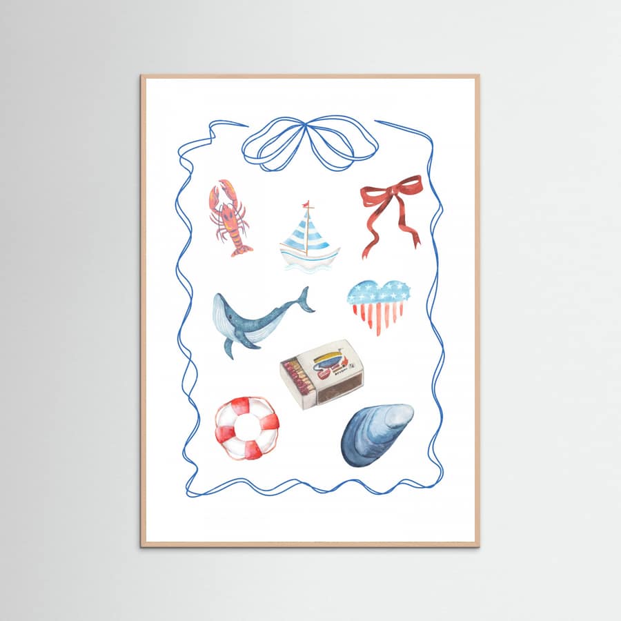 Coastal Collage Poster – poster and art print