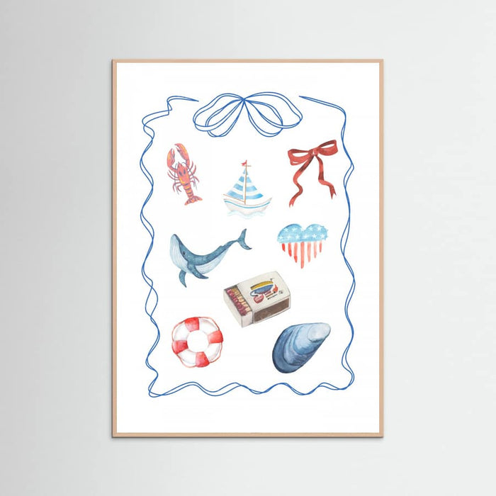Coastal Collage Poster – poster and art print