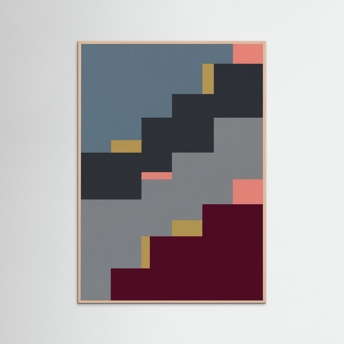 Rose Wood Color Block Architecture