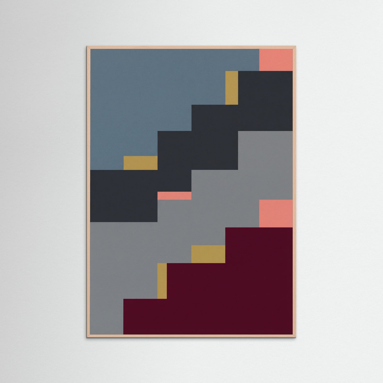 Rose Wood Color Block Architecture