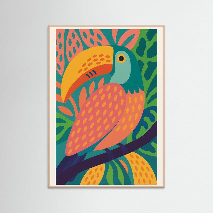 Rose Wood Colorful Toucan