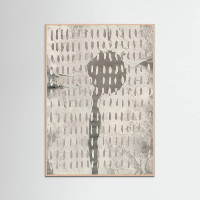 Rose Wood Contemporary Abstract In White and Grey Poster