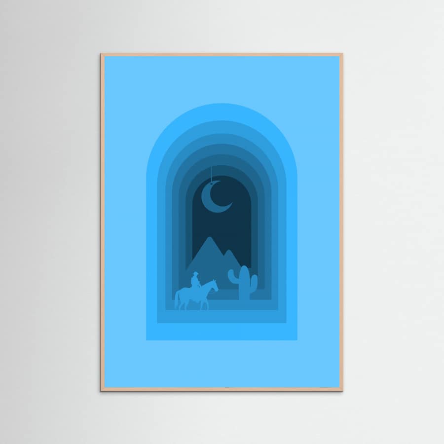 Rose Wood Cool Desert Night Poster