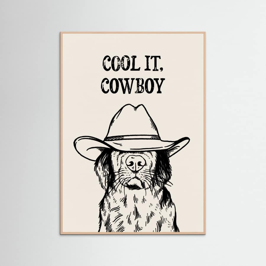 Rose Wood Cool it Cowboy Black Poster