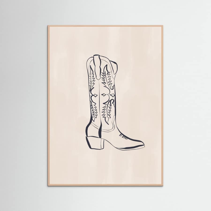 Póster Cowboy Boots By Ivy Green Illustrations – póster e impresión artística