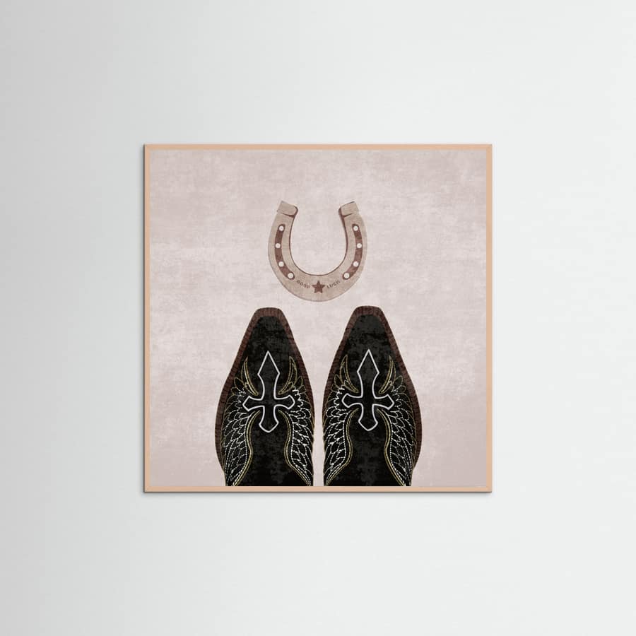 Affiche Cowboy Boots and Horseshoe – affiche et impression d’art