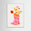 Rose Wood Cowgirl Boots Poster