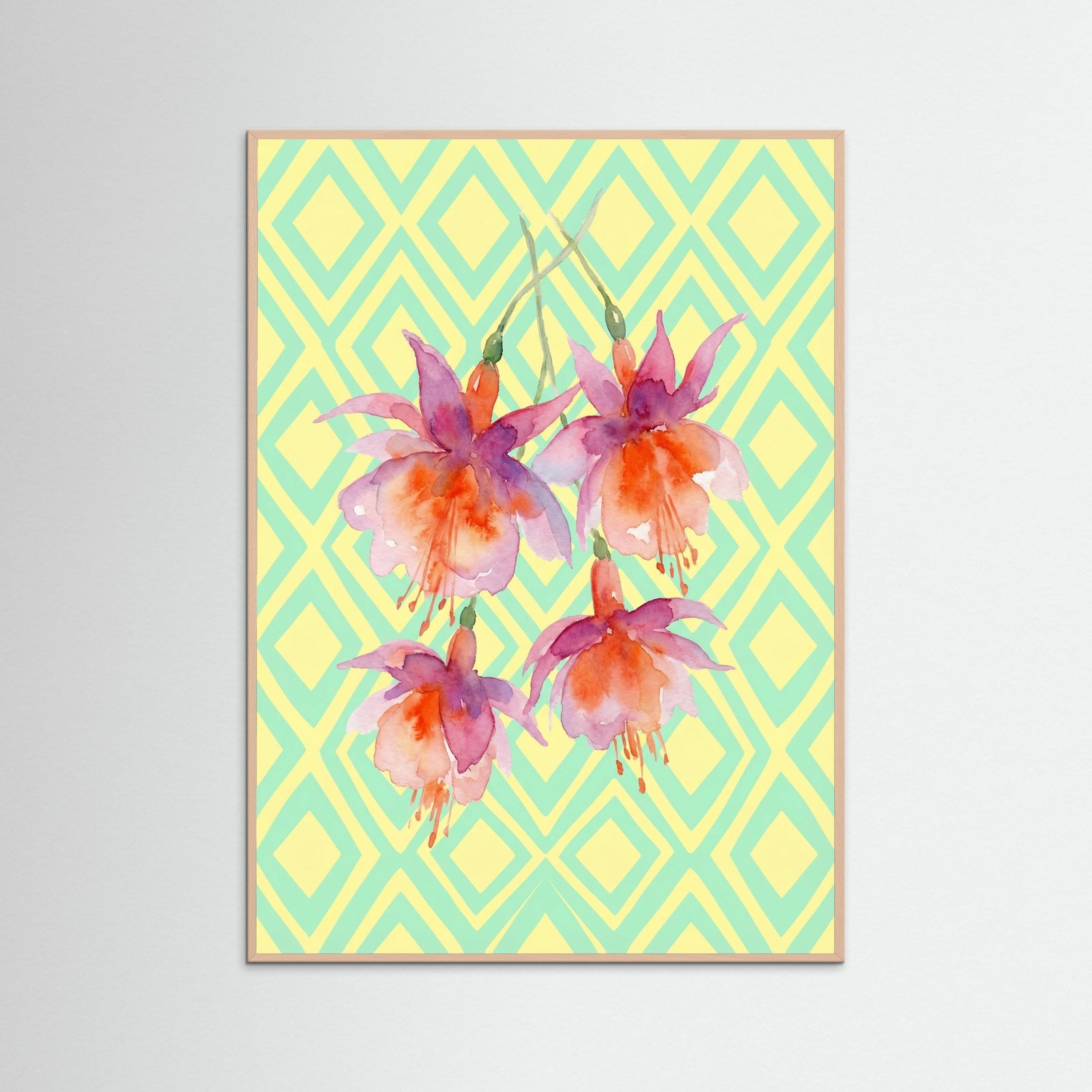 Rose Wood Crimson Bloom Checkers