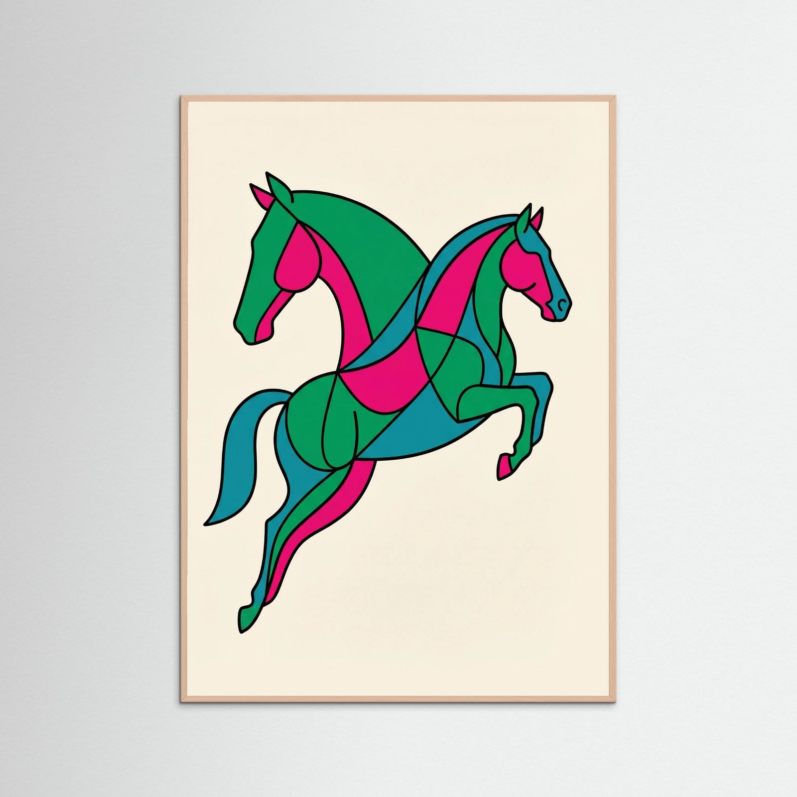 Rose Wood Cubist Bull Abstraction