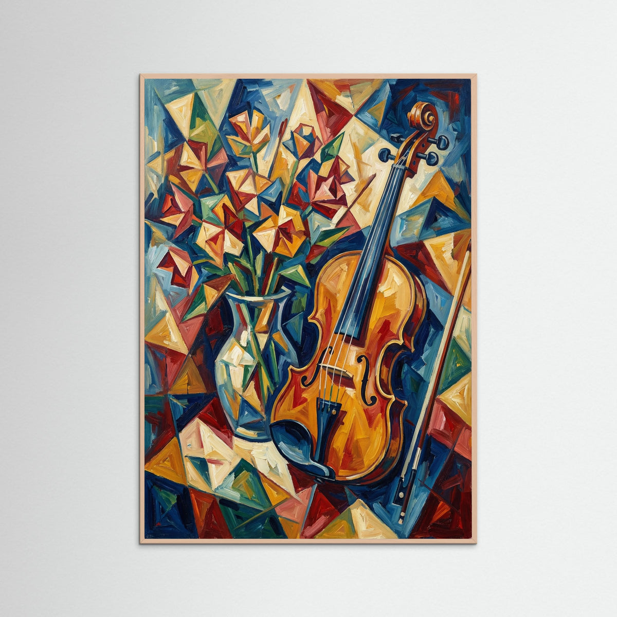 Rose Wood Cubist Figure