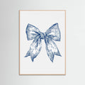 Affiche Dark Blue Coastal Striped Bow – affiche et impression d’art