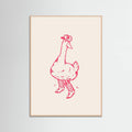 Rose Wood Duck wearing Western Boots in pink Poster