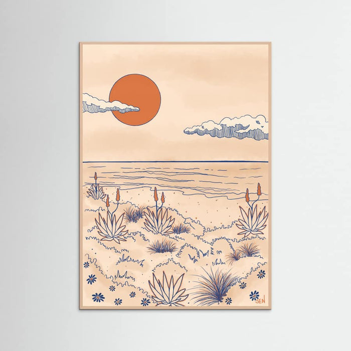 Dunes Dream in Orange Poster – plakat og kunsttryk