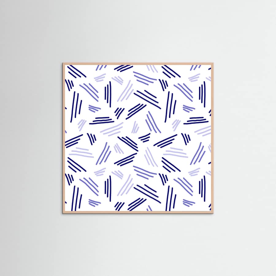 Falling Triple Lines Navy Blue -juliste – juliste ja taidepainatus