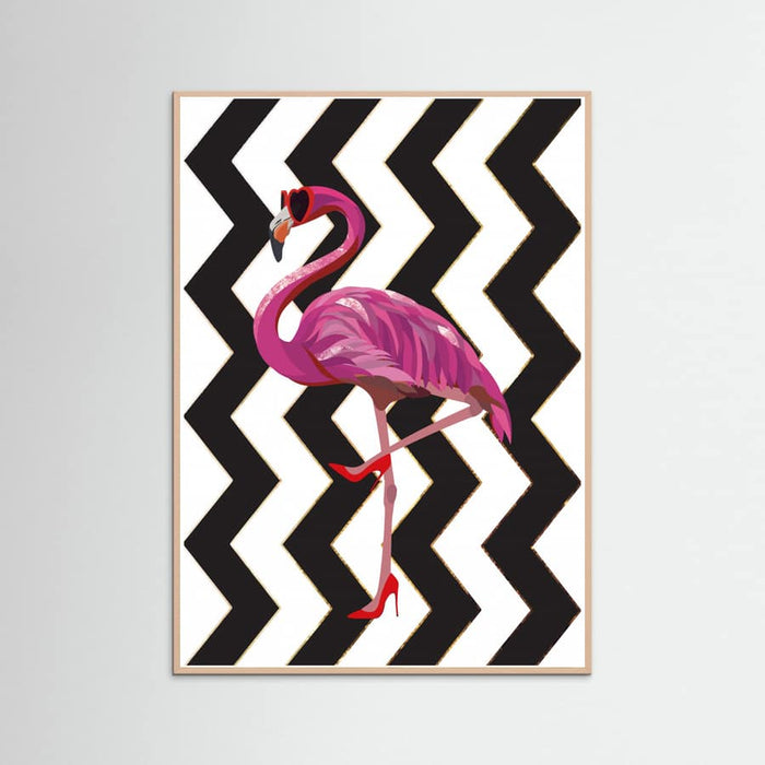 Flamingo heels Zigzag Poster – Poster und Kunstdruck