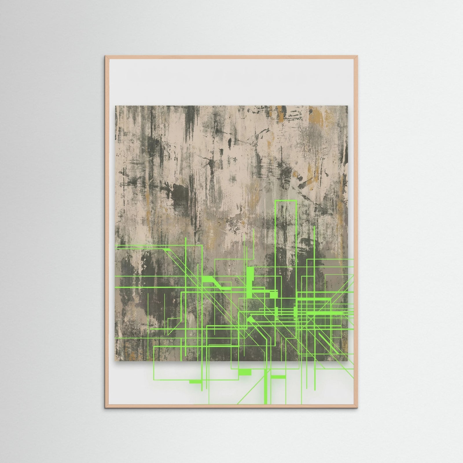 Rose Wood Fragmented Grid