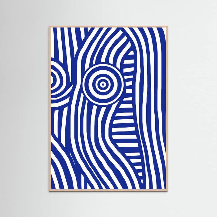 Front Blue and White Striped Nude Poster – poster and art print