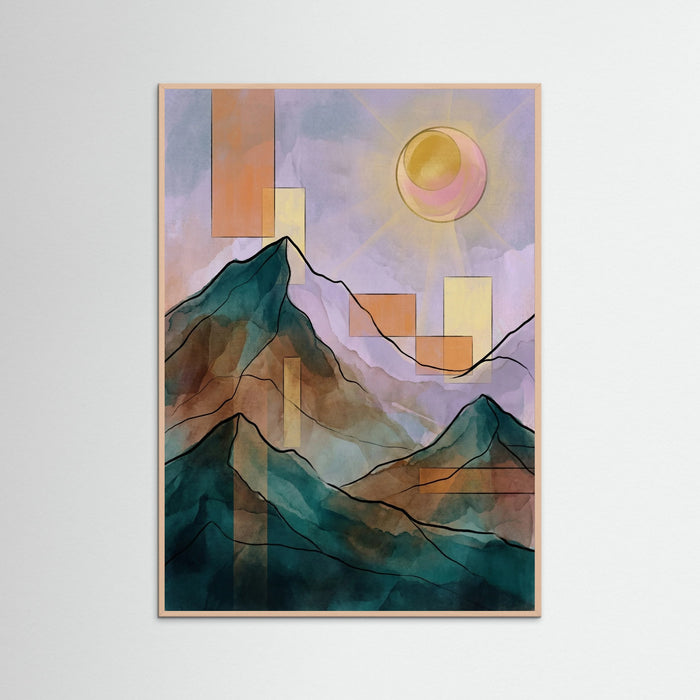 Rose Wood Geometric Landscape