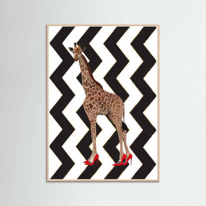 Plakat Giraffe Heels zigzag – plakat i druk artystyczny