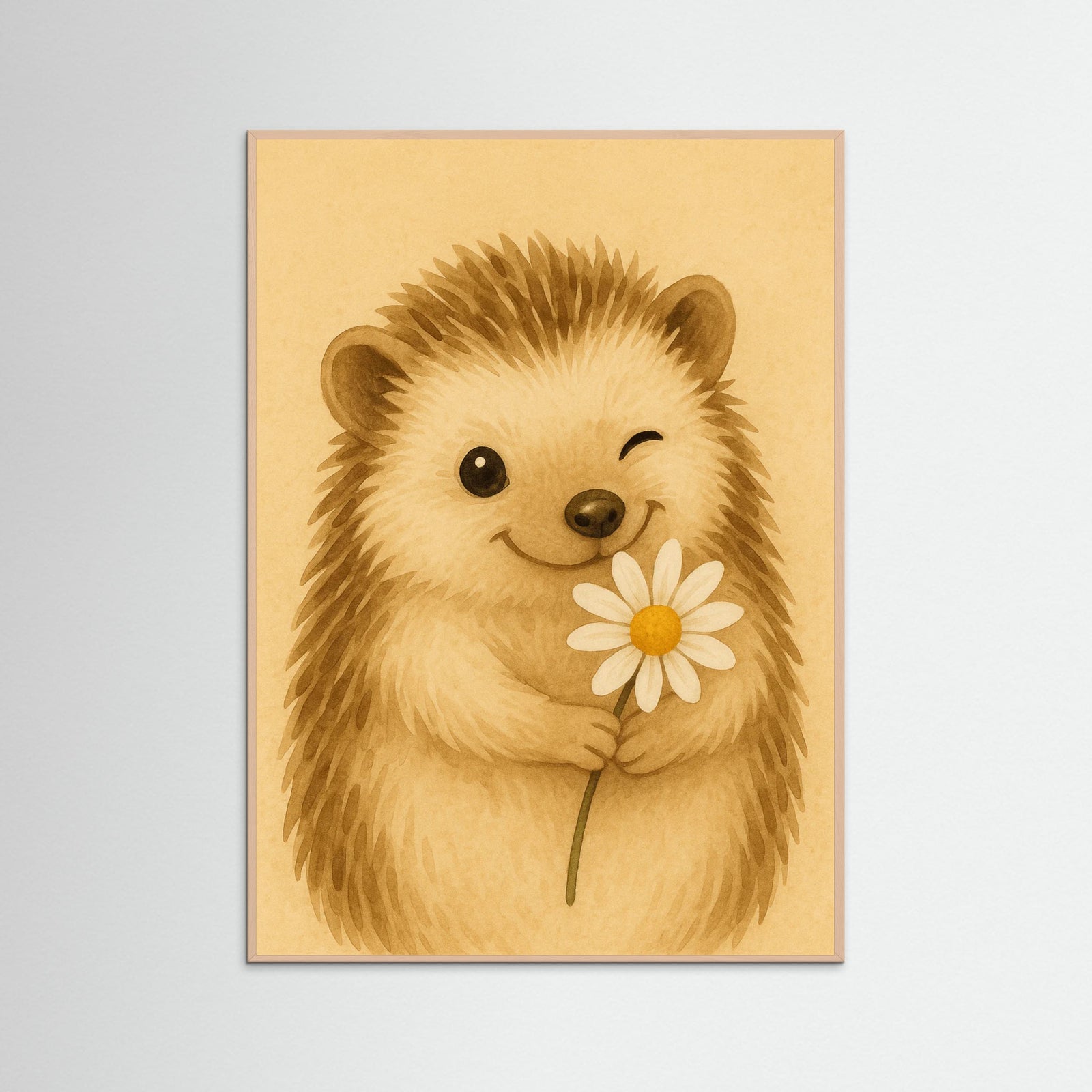 Rose Wood Hedgehog With Flower