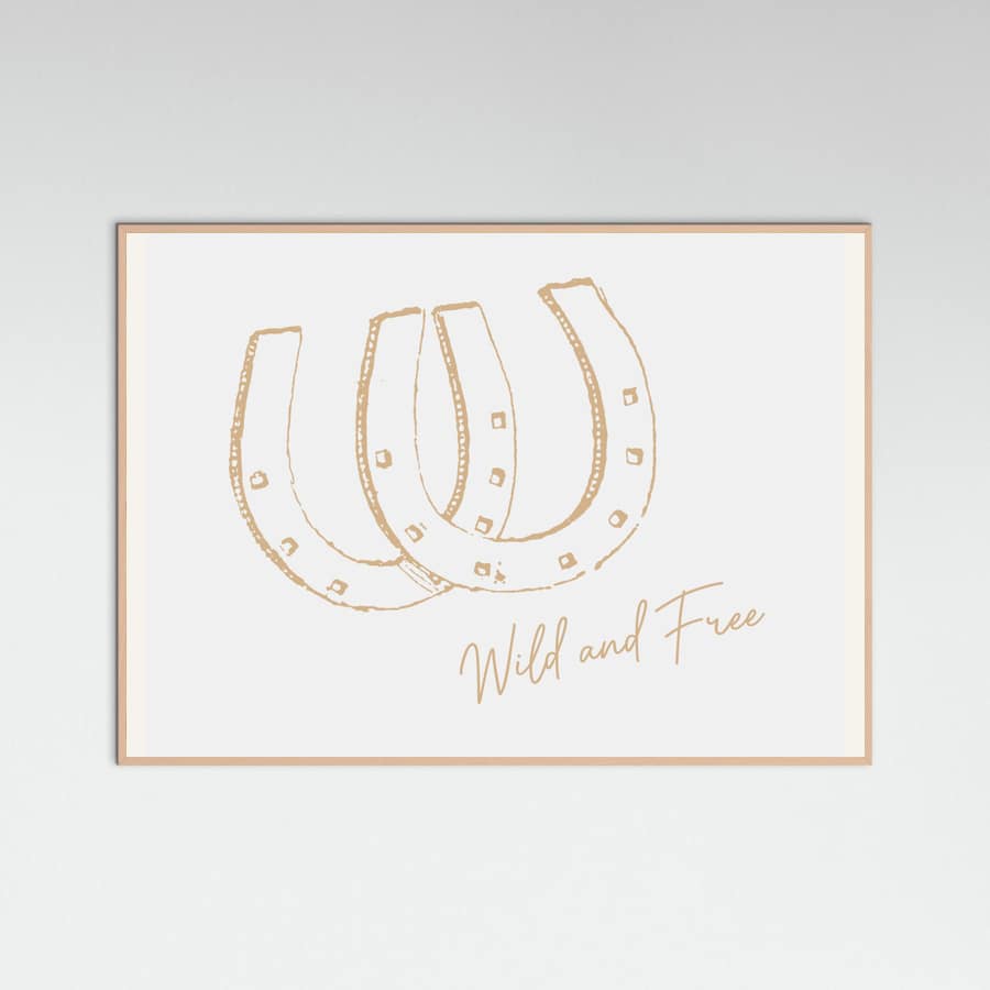 Plakat Horseshoe Wild and Free Neutral – plakat i druk artystyczny