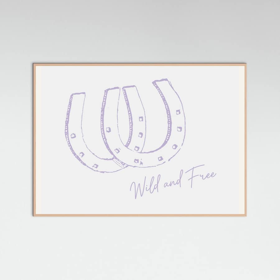 Horseshoe Wild and Free Purple Poster – Poster und Kunstdruck