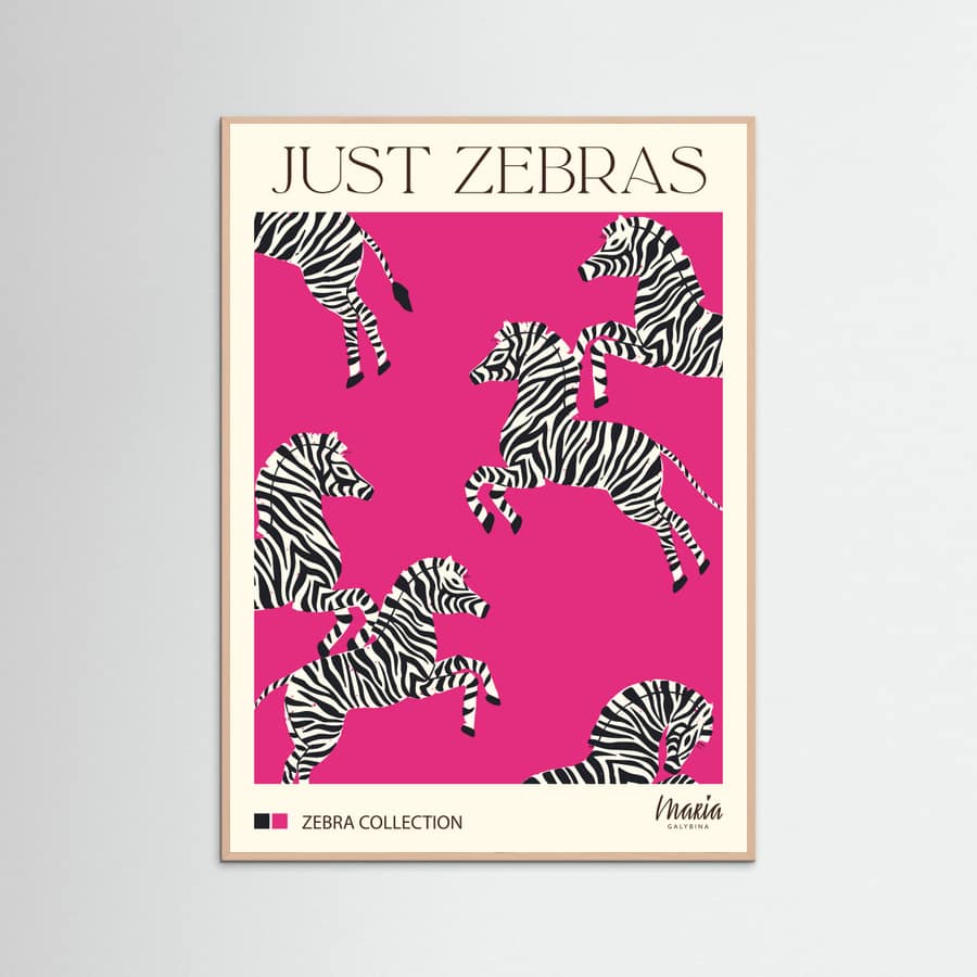 JUST ZEBRAS. Zebra Collection Poster – poster and art print