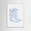 Light Blue Cowgirl Boots with Bow Poster – plakat og kunsttryk