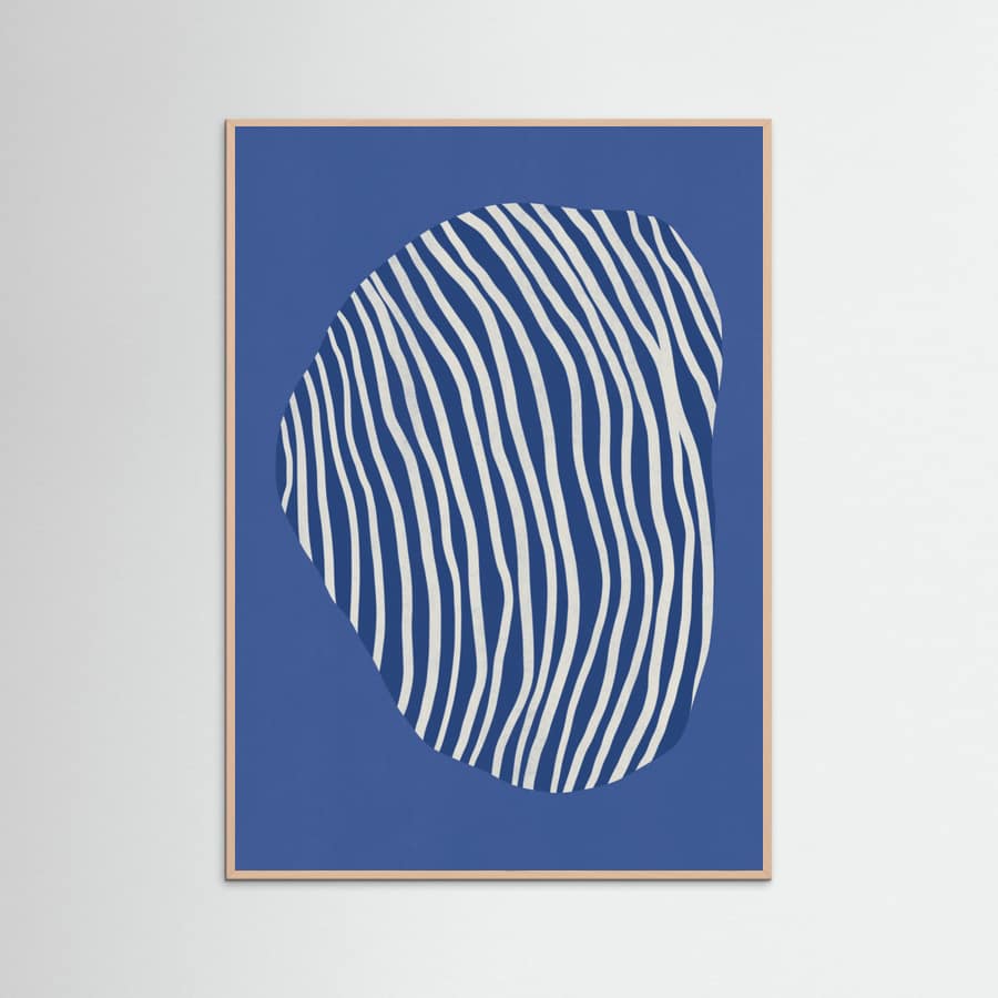 Line art confined in space-blue Poster – plakat og kunsttryk