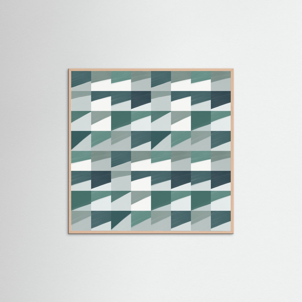 Rose Wood Mid Century Grid Pattern Seven Poster