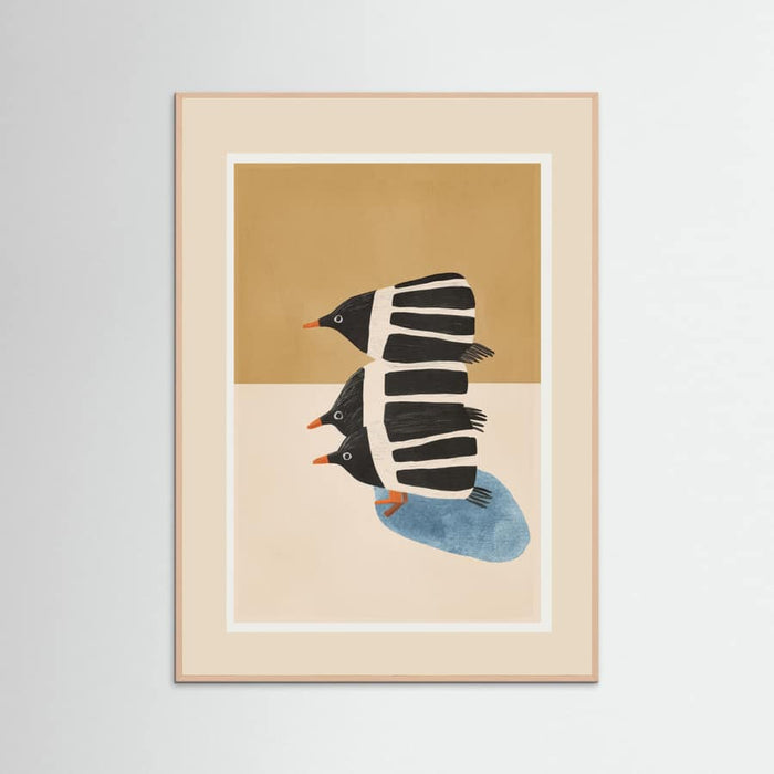 Minimal Penguin Stack Poster – poster och konsttryck