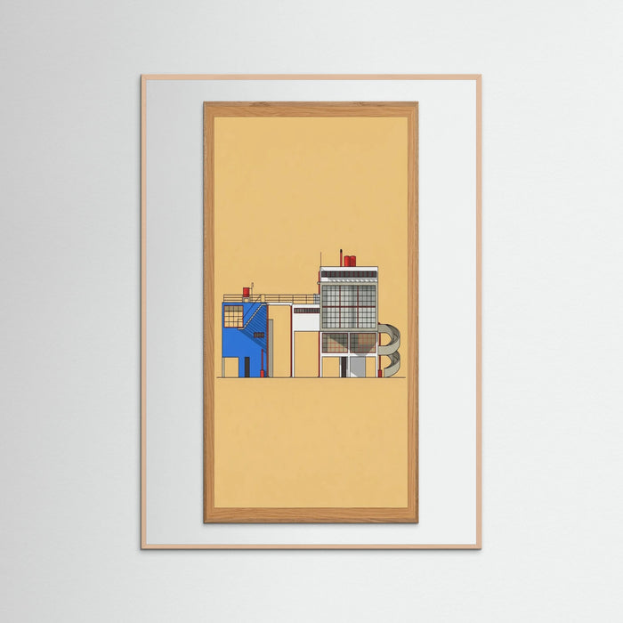 Rose Wood Modernist Blueprint Study