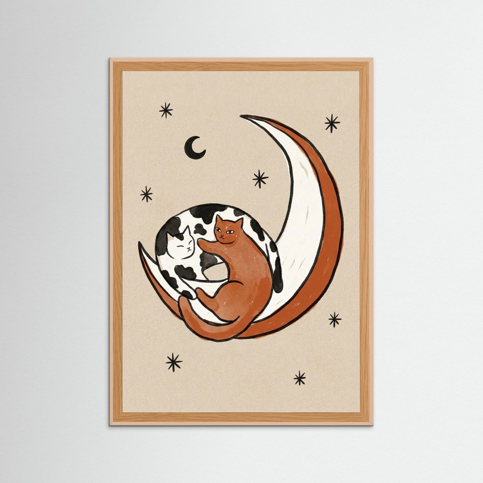 Rose Wood Moonlit Cat Companions