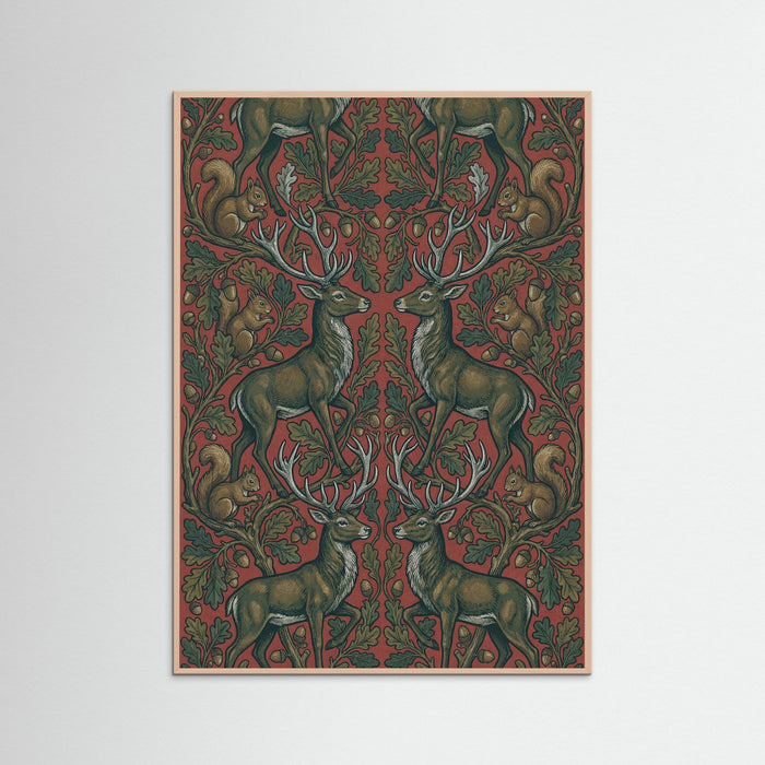 Rose Wood Morrisian Avian Pattern