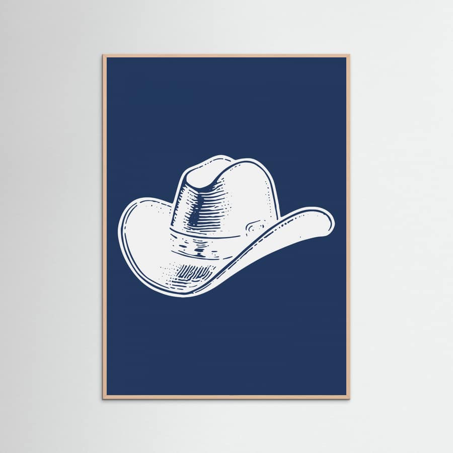 Plakat Navy Blue Cowboy Hat – plakat i druk artystyczny