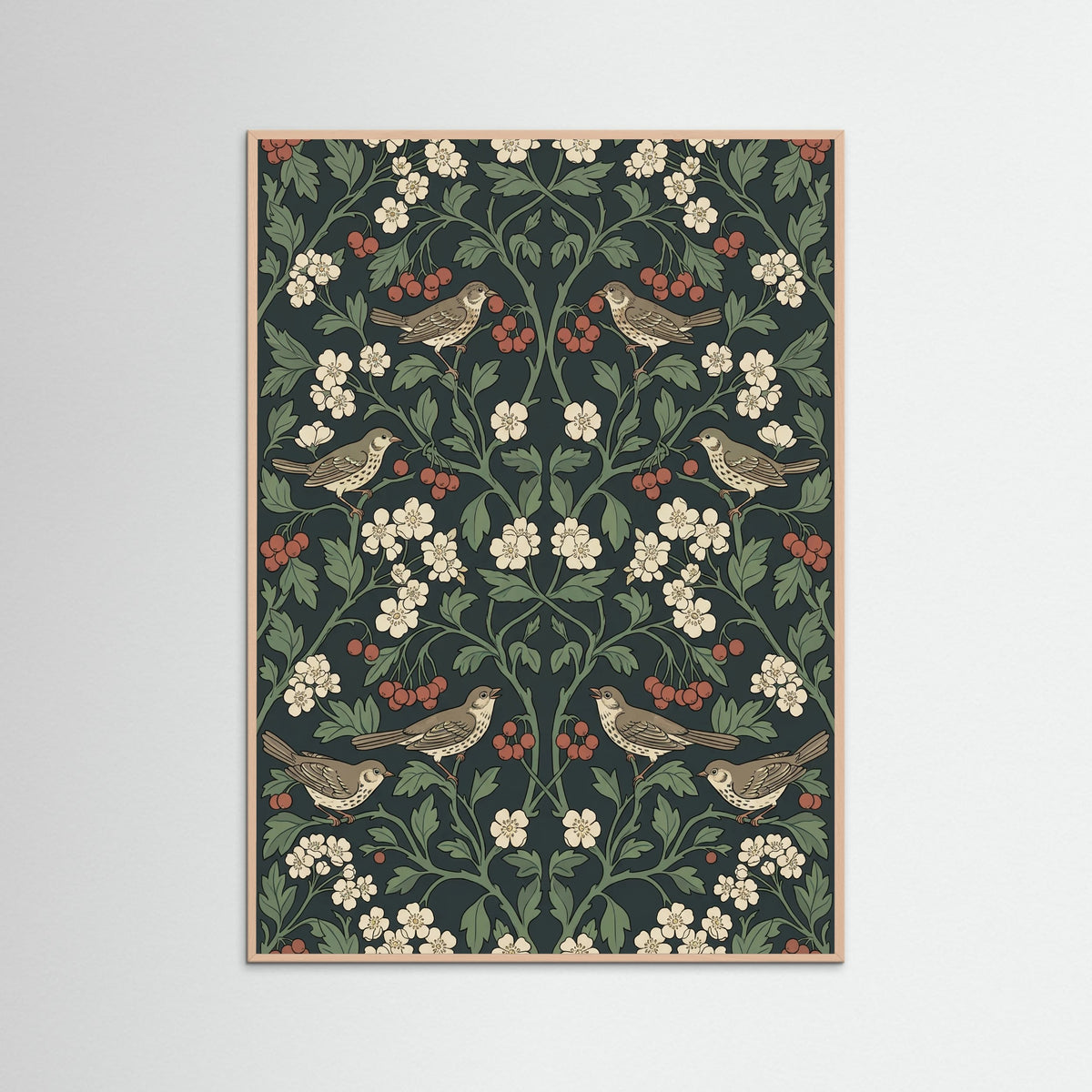 Rose Wood Ornate Botanical Tapestry