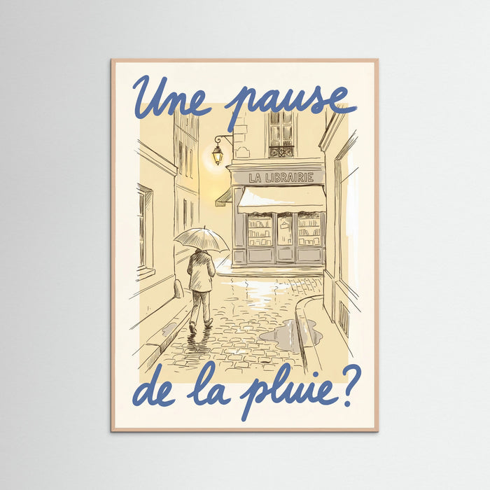 Rose Wood Parisian Rainy Invitation