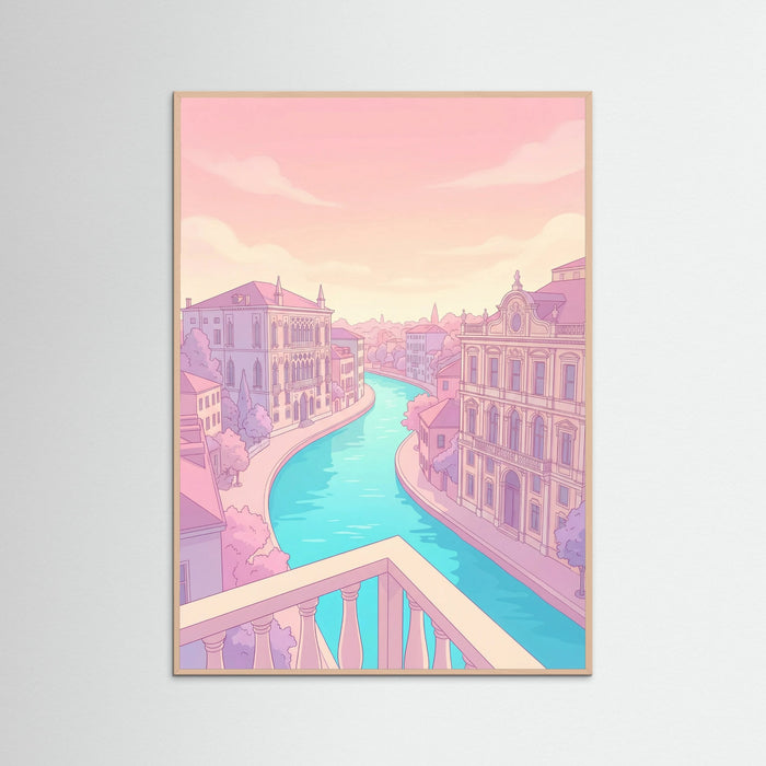 Rose Wood Pastel Cityscape